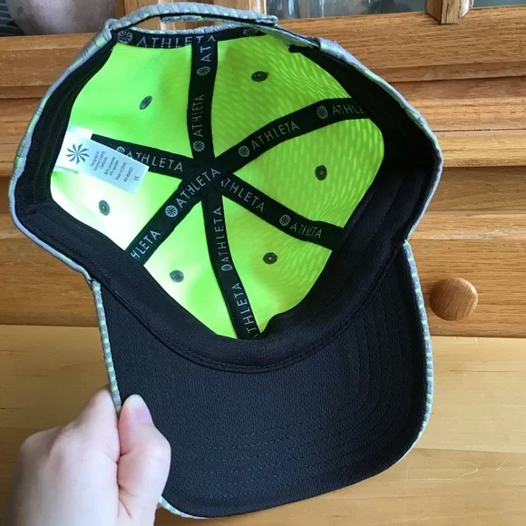 Athleta baseball hat gray and neon green - Picture 4 of 5